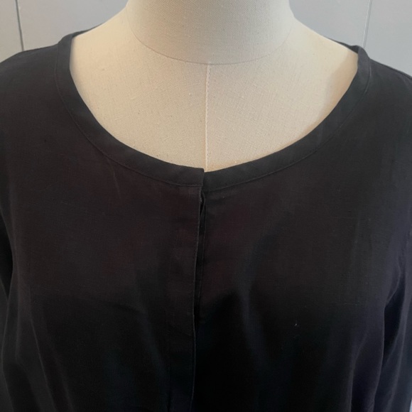 Talbots Linen Tunic Black Sz M - Picture 3 of 4